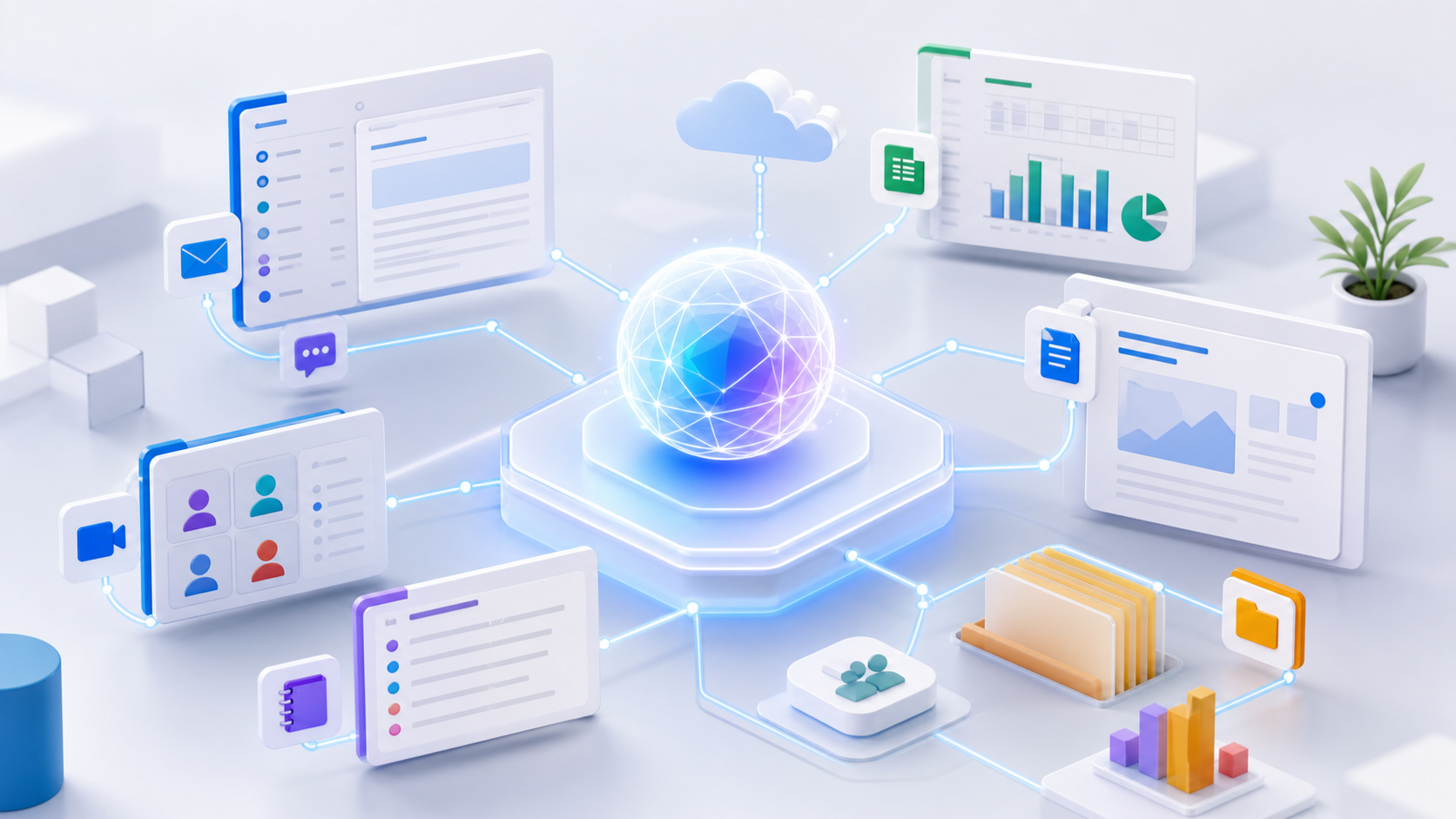 Assistente AI integrato con documenti, email, fogli di calcolo e riunioni